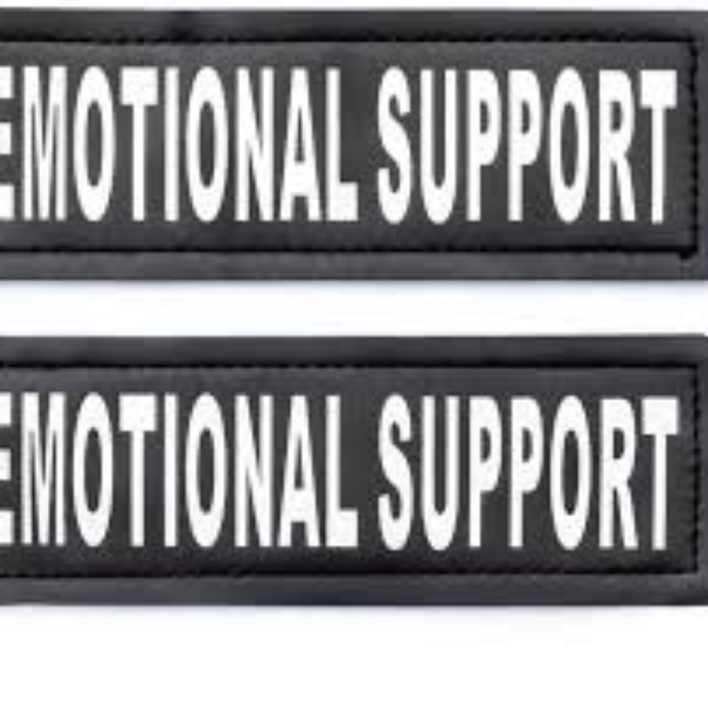 Two emotional support patches that are Velcro